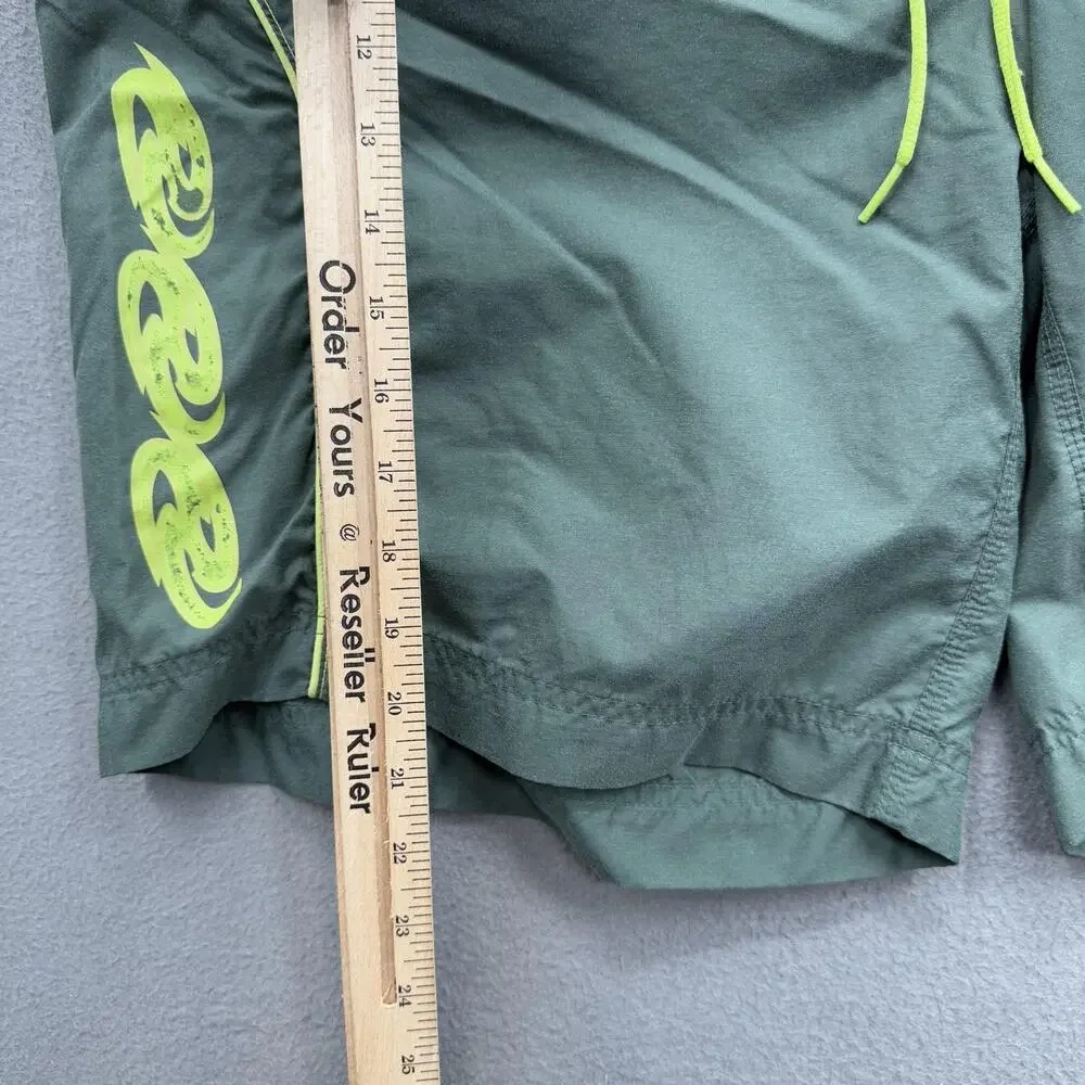 Nike‎ Shorts Mens Large Green Swim Trunks Mesh Lined Drawstring Swoosh Graphic